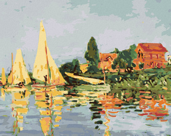 Malování podle čísel - REGATA V ARGENTEUIL (CLAUDE MONET) - 40x50 cm, bez rámu a bez vypnutí plátna