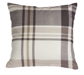 Povláček bavlněný - šedooranžové káro - 40x40cm