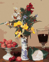 Malování podle čísel - ZÁTIŠÍ ZASNOUBENÍ (HENRI FANTIN-LATOUR) - 80x100 cm, vypnuté plátno na rám