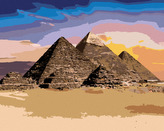 Malování podle čísel - EGYPT PYRAMIDY - 80x100 cm, bez rámu a bez vypnutí plátna