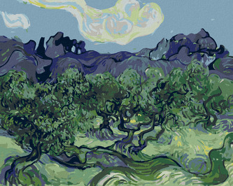 Malování podle čísel - OLIVOVNÍKY S ALPILLES V POZADÍ (VINCENT VAN GOGH) - 40x50 cm, vypnuté plátno na rám Malování podle čísel - OLIVOVNÍKY S ALPILLES V POZADÍ (VINCENT VAN GOGH) - 40x50 cm, vypnuté plátno na rám