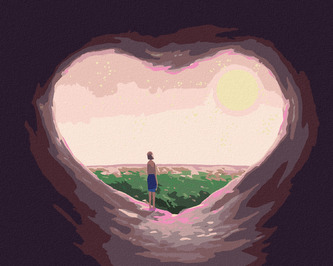 Malování podle čísel - JESKYNNÍ SRDCE - 40x50 cm, bez rámu a bez vypnutí plátna