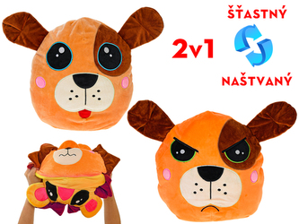 Pes plyšový 24cm oboustranný 0m+ v sáčku