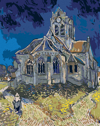 Malování podle čísel - KOSTEL V AUVERS (VINCENT VAN GOGH) - 40x50 cm, bez rámu a bez vypnutí plátna Malování podle čísel - KOSTEL V AUVERS (VINCENT VAN GOGH) - 40x50 cm, bez rámu a bez vypnutí plátna
