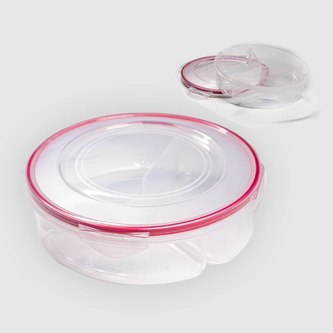 Dóza 1,2L kulatá s těsněním, dělená  LIA