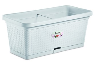 Truhlík samozavlažovací RATTANO 80x40x34cm bílý