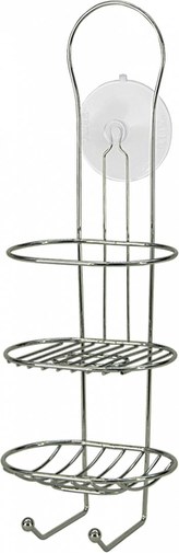 Polička koupelnová 2 patra chrom ovál 13,5x10x40cm