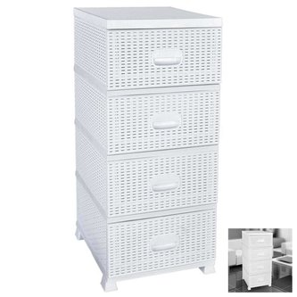 Komoda plast 4patra  RATAN VIOLET bílá