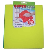 Utěrka houbová 2ks 40x35cm  SUPERCLEAR, ruzne
