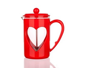Konvice french press 800ml sklo/nerez/plast filtr   DARBY red