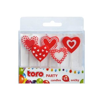 Svíčky zapichovací SRDCE 5ks  TORO