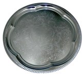 Podnos chrom oválný 45,5x33,5cm rytý  TORO