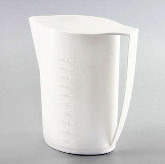 Džbán plastový 1L na sáčkové mléko, odměrný  CZ - mix barev