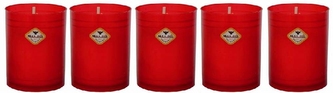 Svíčka parafín 55g 5ks červená