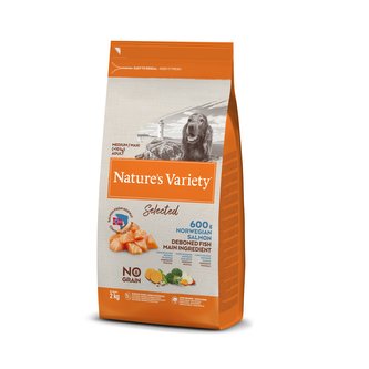 Natures variety select. med. ad. dog s lososem 2kg