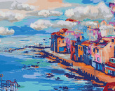 Malování podle čísel - MRÁČKY NAD MĚSTEM - 80x100 cm, bez rámu a bez vypnutí plátna