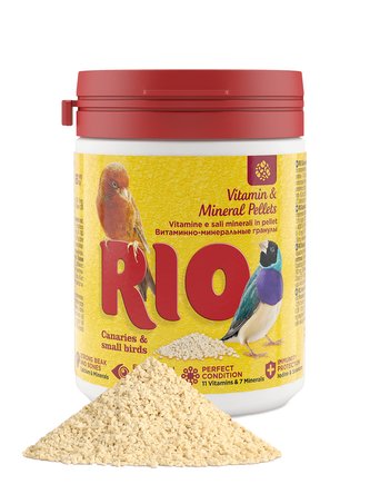 RIO vitaminove a mineralni pelety pro kanarky a drobne exoty 120g