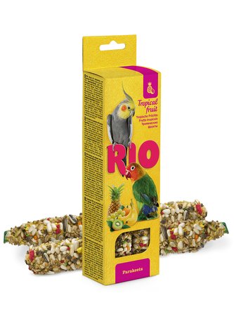 RIO tycinky pro stredni papousky s tropickym ovocem, 2x75g