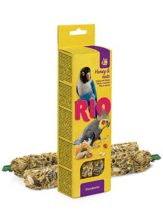 RIO tycinky pro stredni papousky s medem a orisky 2x75g
