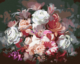 Malování podle čísel - MIX BAREVNÝCH KVĚTIN - 80x100 cm, bez rámu a bez vypnutí plátna