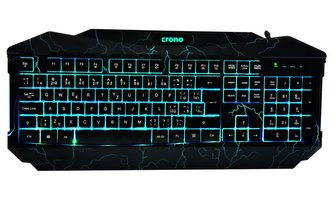 CRONO klávesnice CK2115/ gaming/ drátová/ 3 barvy podsvícení/ USB/ CZ+SK/ černá