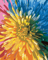 Malování podle čísel - DUHOVÁ KVĚTINA - 40x50 cm, bez rámu a bez vypnutí plátna