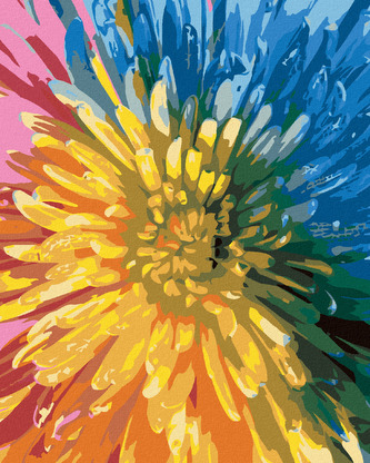 Malování podle čísel - DUHOVÁ KVĚTINA - 40x50 cm, bez rámu a bez vypnutí plátna