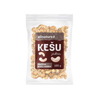 Allnature Kešu jádra pražená se solí a pepřem 100 g