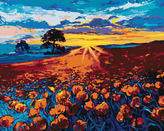 Malování podle čísel - VLČÍ MÁK - 80x100 cm, vypnuté plátno na rám