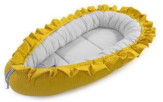 Floo for baby hnízdečko Waffle_Mustard/gray