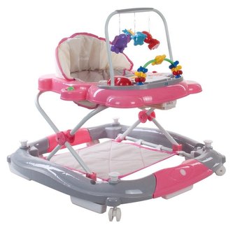 Dětské chodítko - SUPER LUX B01.021._růžová + šedá