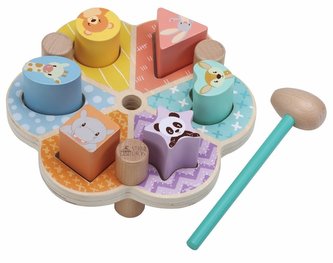 Dřevěná natloukačka květinka s kladívkem E01.058.1.1