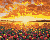 Malování podle čísel - KVĚTINOVÉ POLE VE FRANCII - 40x50 cm, bez rámu a bez vypnutí plátna