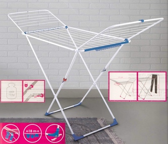 Sušák kovový bílý 18m 128x55x4cm