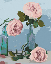 Malování podle čísel - TŘI RŮŽOVÉ RŮŽE - 40x50 cm, vypnuté plátno na rám