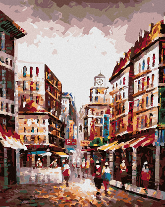 Malování podle čísel - ULIČKA V HONG KONGU - 80x100 cm, vypnuté plátno na rám