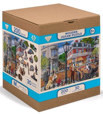 Wooden City Puzzle Hlavní ulice 200 dílků, dřevěné