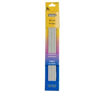 Jehlice ponožkové - 5ks/sada - 4 mm / 20 cm délka - 4 mm / 20 cm délka