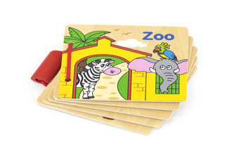 Dřevěná knížka - zoo