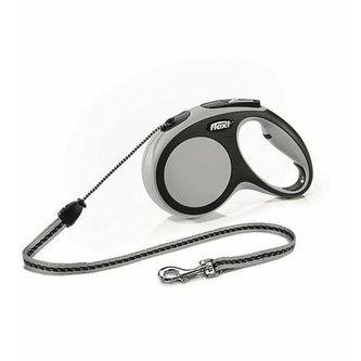 Flexi New Comfort M šňůra 8 m, max. 20 kg, šedá - DOPRODEJ