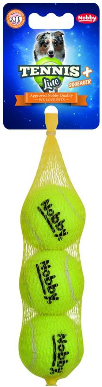 Nobby hračka tenisový míček S pískátko 5,7 cm 3ks