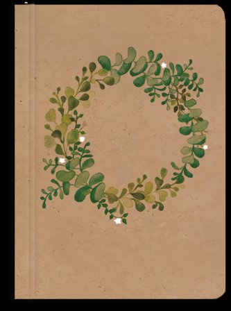 Notes prázdný A6 kraft Zelený věnec