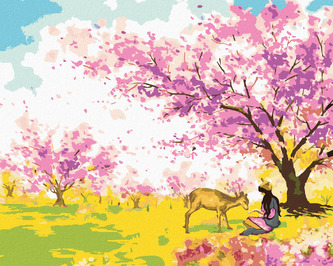 Malování podle čísel - LUČNÍ KRAJINA - 40x50 cm, bez rámu a bez vypnutí plátna