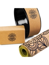 Spokey - SAVASANA Korkový jóga SET kruh,blok,podložka