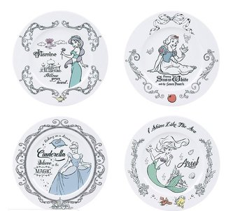 Disney Sada porcelánových talířů - Princezny (4 ks)