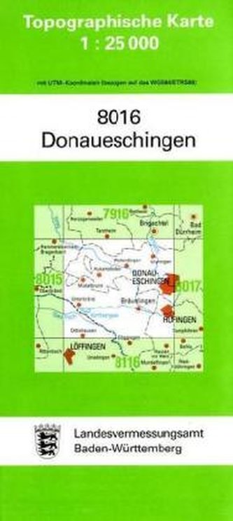 Topographische Karte Baden-Württemberg Donaueschingen