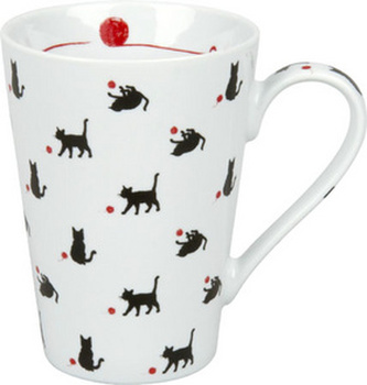 Hrnek - Kočky s červenými klubíčky / Red ribbon