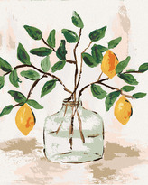 Malování podle čísel - CITRÓNY VE VÁZE 5 (HALEY BUSH) - 40x50 cm, bez rámu a bez vypnutí plátna