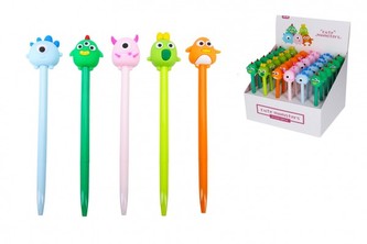 Pero gelové s ozdobou Příšerka 16cm 5 barev 36ks v boxu