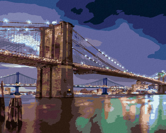 Malování podle čísel - BROOKLYNSKÝ MOST, USA (TED DAVIS) - 80x100 cm, bez rámu a bez vypnutí plátna